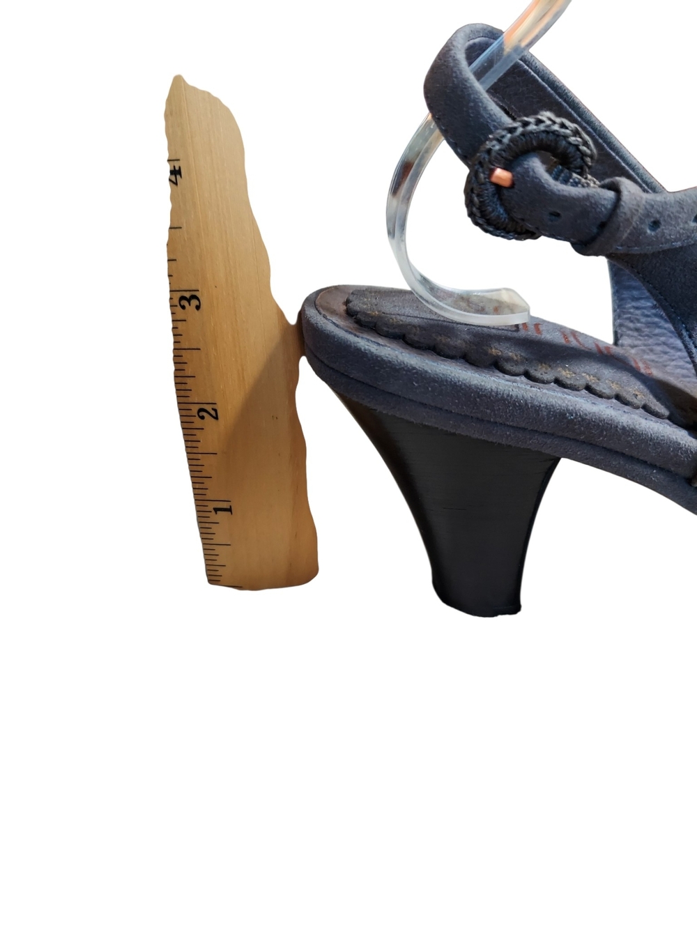 Women's Gray Slingback Kitten Heel Pumps with Woven Detail - Picture 8 of 11